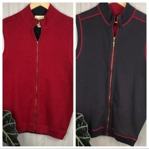 Ocean & Coast reversible knit sweater vest jacket with full front zip